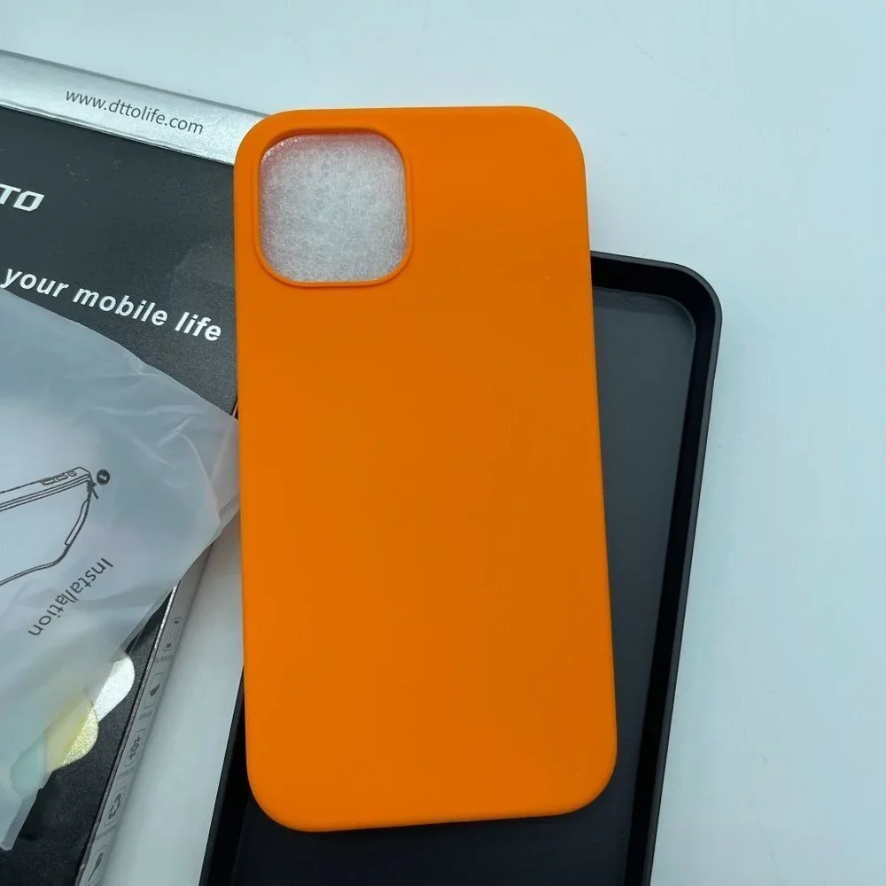 DTTO Phone Case Orange Silicone iPhone 12/12 Pro Shockproof